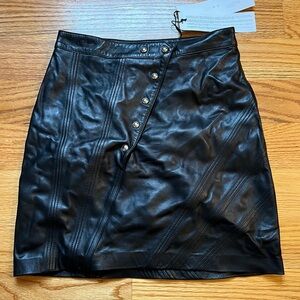 IRO Paris black lamb leather unga skirt size FR 34